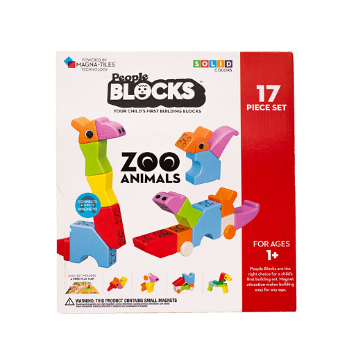 Magna-Tiles® People Blocks Zoo Animals 17 Piece Set